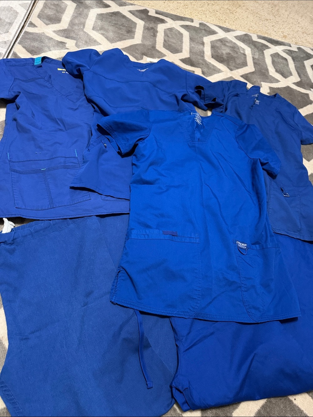 XS blue scrub bundle of 6 pieces
